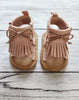 Faux-Suede Fringe Sandals