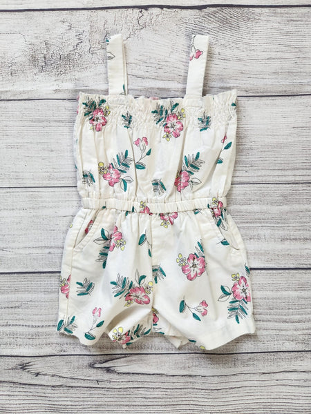 Floral Print Smocked Romper