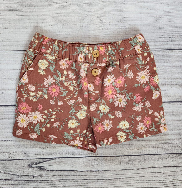 Vintage Floral Print Sun Shorts