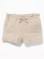 Linen-Blend Pull-On Shorts